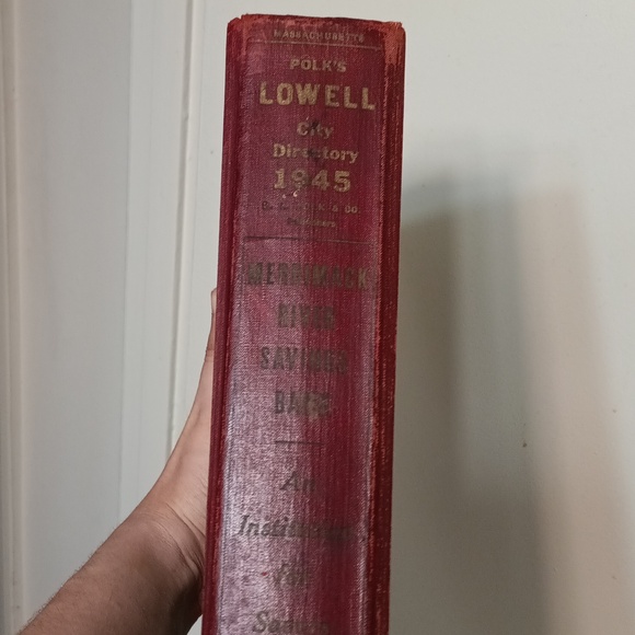 1945 Lowell, Massachusettes City Directory Book - Picture 2 of 16
